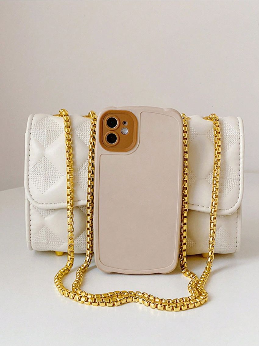 Geometric Pattern Square Bag Chain Strap Small