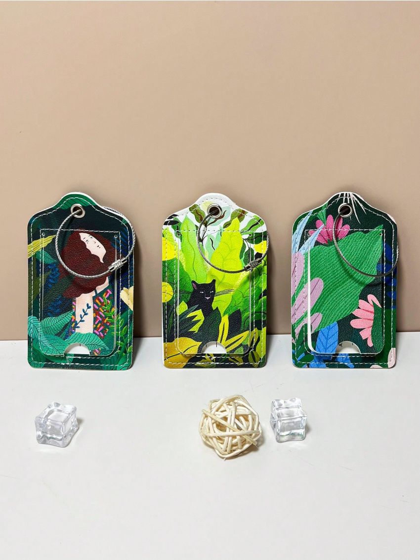 1pc Random Graphic Luggage Tag For Travel