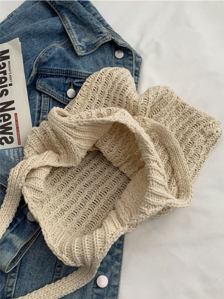 Vacation Crochet Bag Beige No-closure Medium