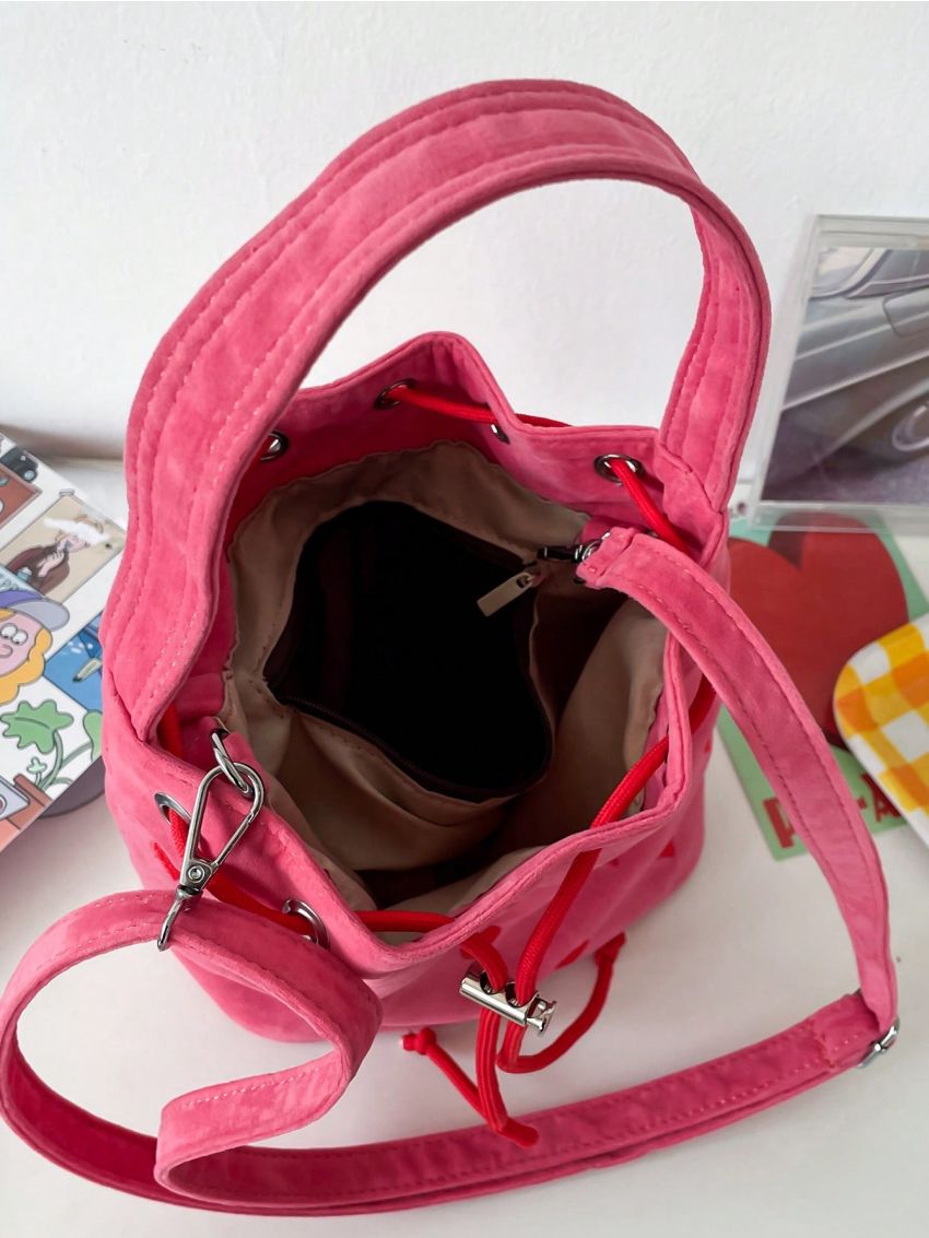 Mini Bucket Bag Heart Embroidery Design