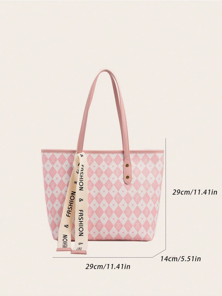 Medium Square Bag Colorblock Geometric & Cartoon Graphic