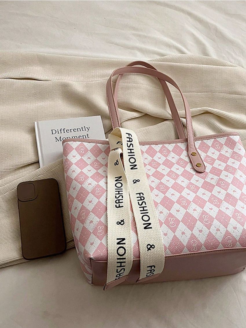 Medium Square Bag Colorblock Geometric & Cartoon Graphic