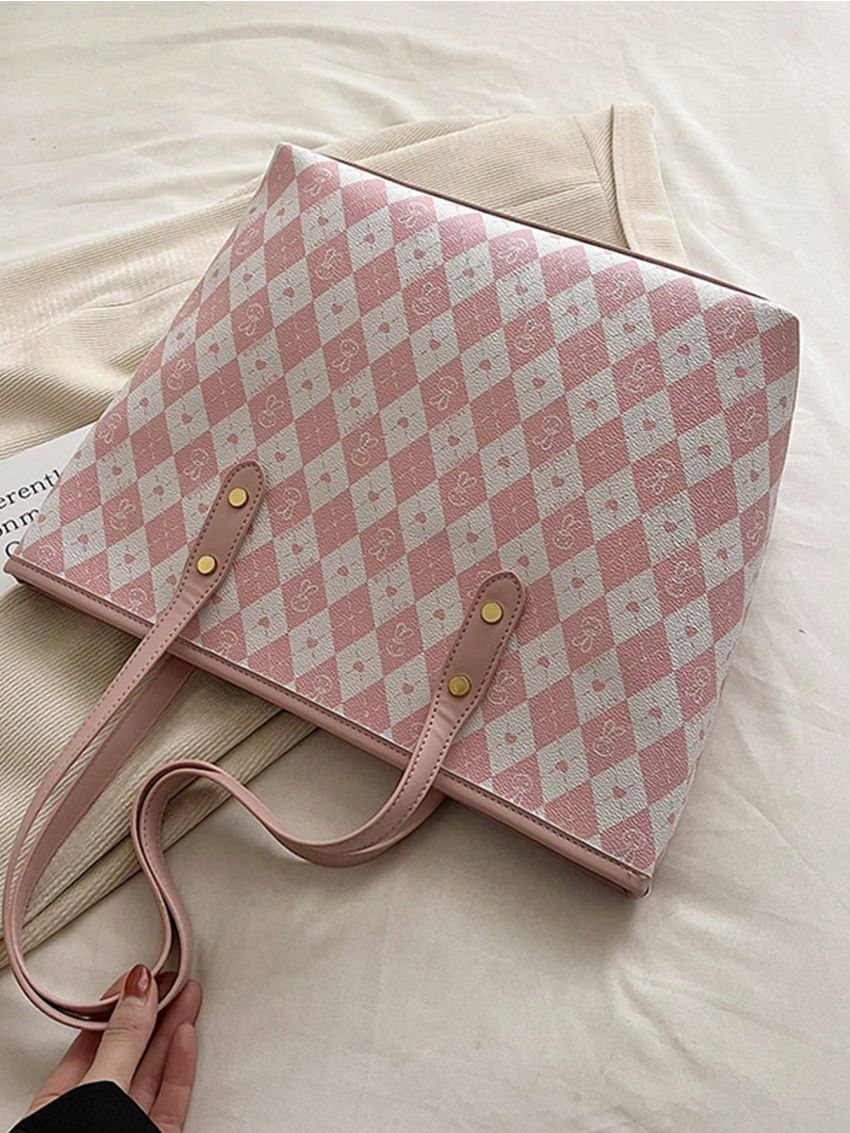 Medium Square Bag Colorblock Geometric & Cartoon Graphic