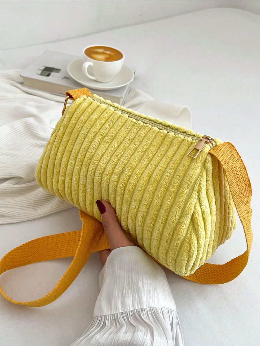 Medium Crossbody Bag Solid Color Polyester