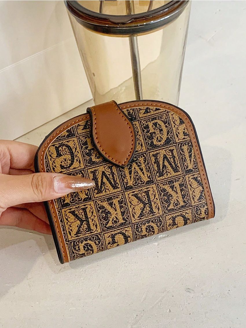 Letter Graphic Small Wallet PU Fashionable