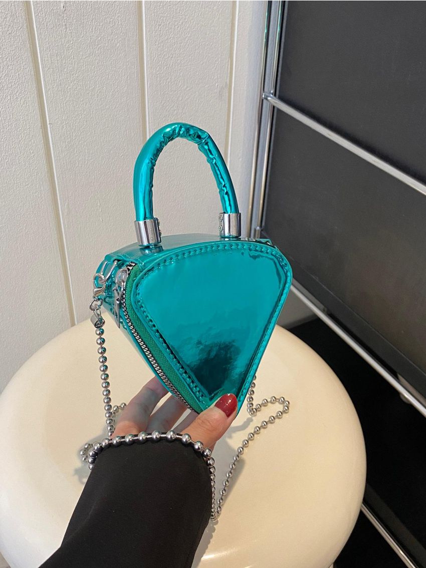 Mini Novelty Bag Triangle Design Minimalist Black