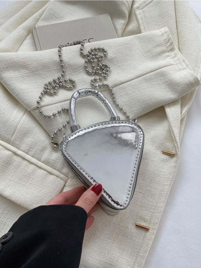 Mini Novelty Bag Triangle Design Minimalist Black