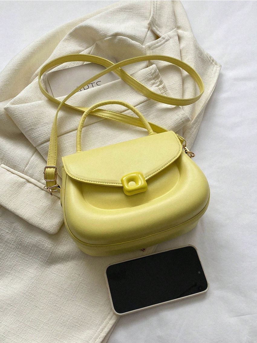 Minimalist Flap Square Bag Fashion Yellow