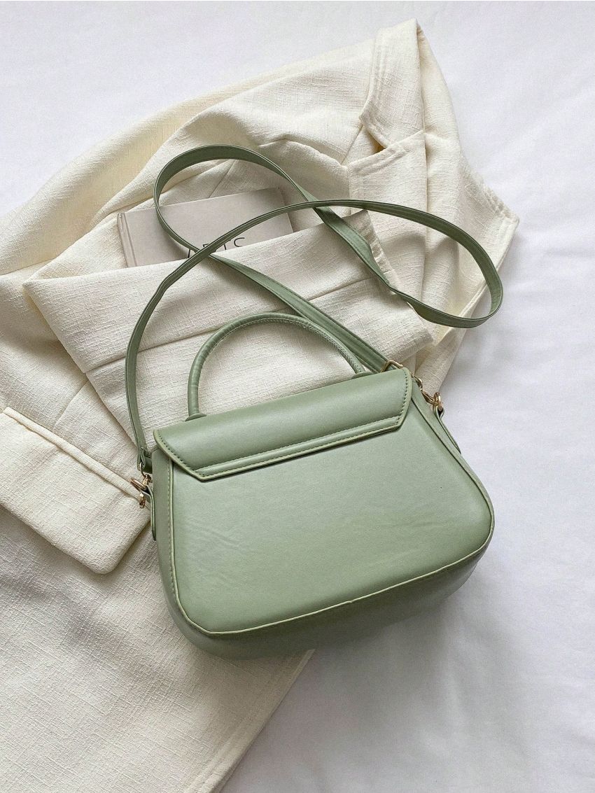 Minimalist Flap Saddle Bag Fashion Green