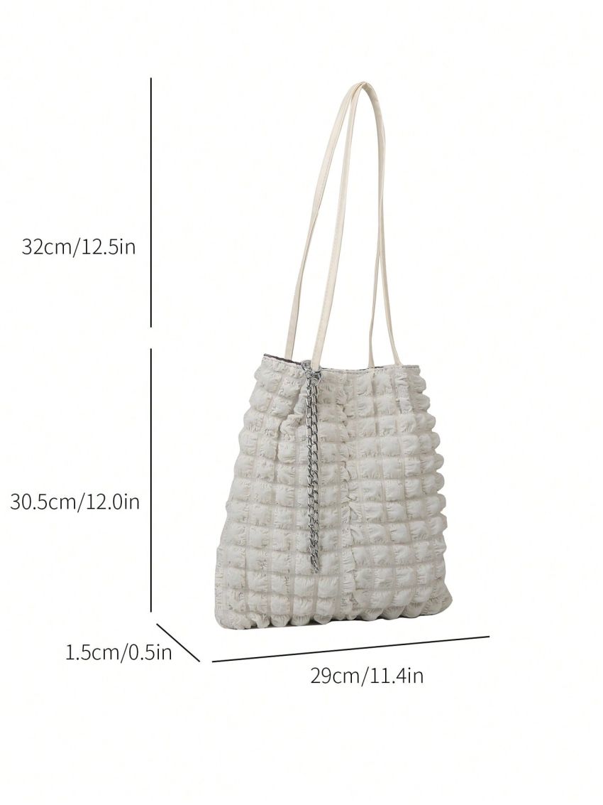 Minimalist Ruched Bag Chain Fashion White