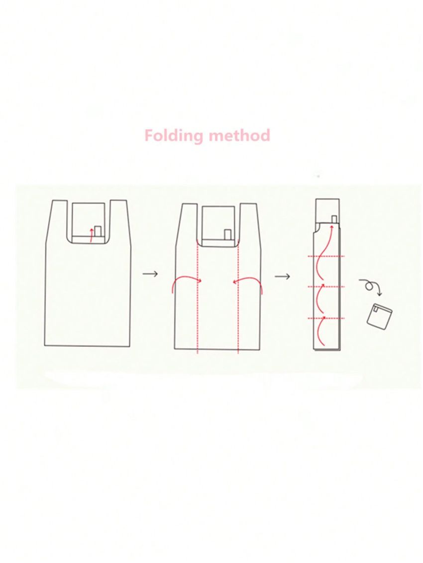 Folding Square Shopping Bag, Portable Storage Bag