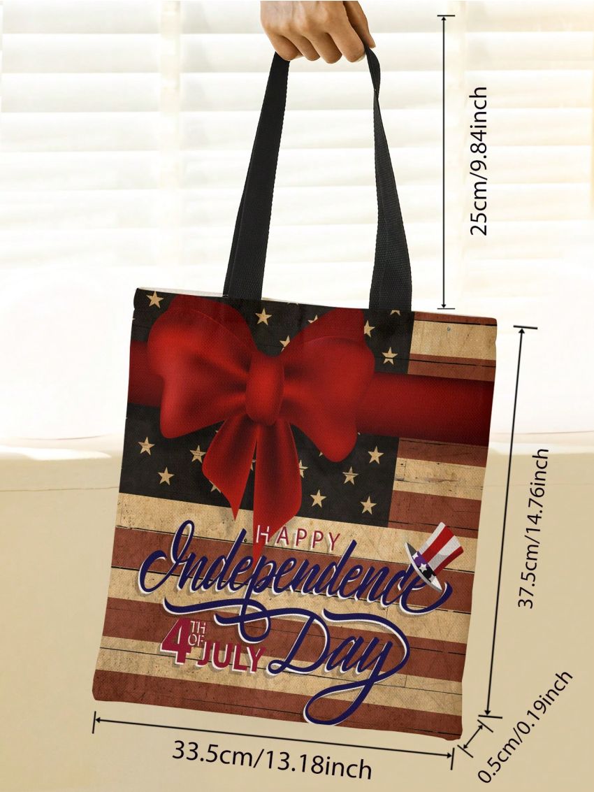 Graphic Print Shopper Bag Double Handle Canvas