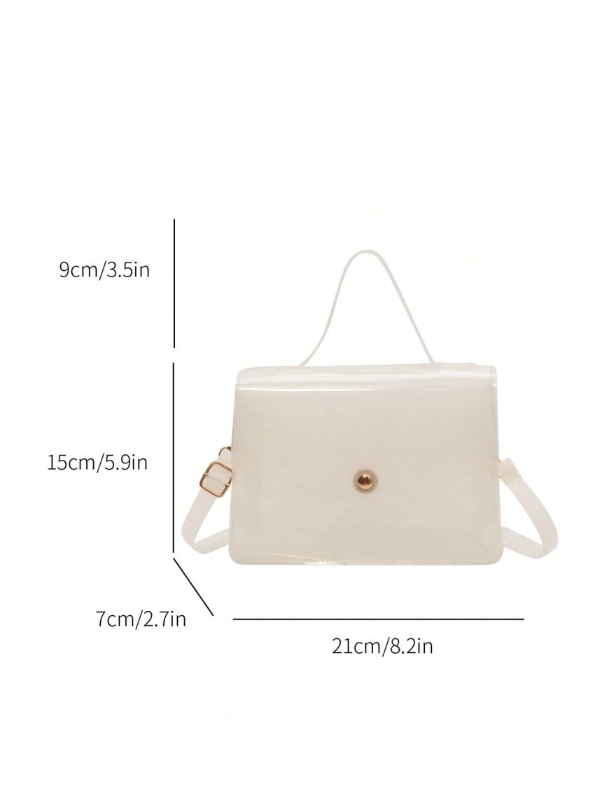 Small Square Bag White Flap Top Handle For Daily