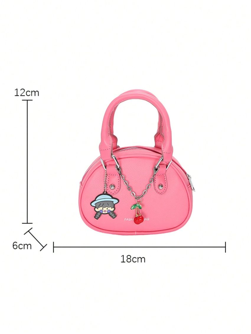 Mini Satchel Bag Double Handle Solid Color Cute Style