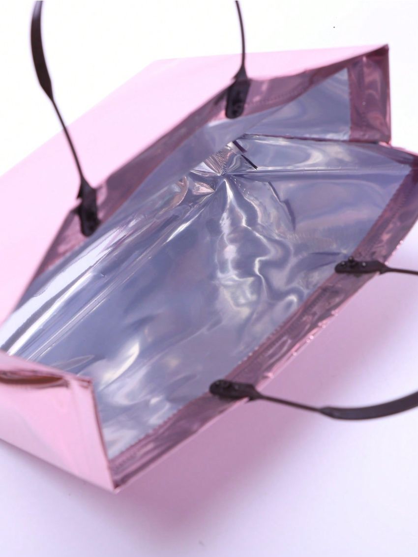 Minimalist Square Bag Medium Double Handle Metallic Funky