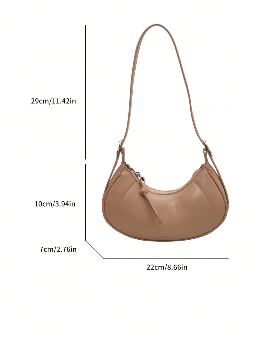 Small Hobo Bag Embossed Detail Minimalist Zipper