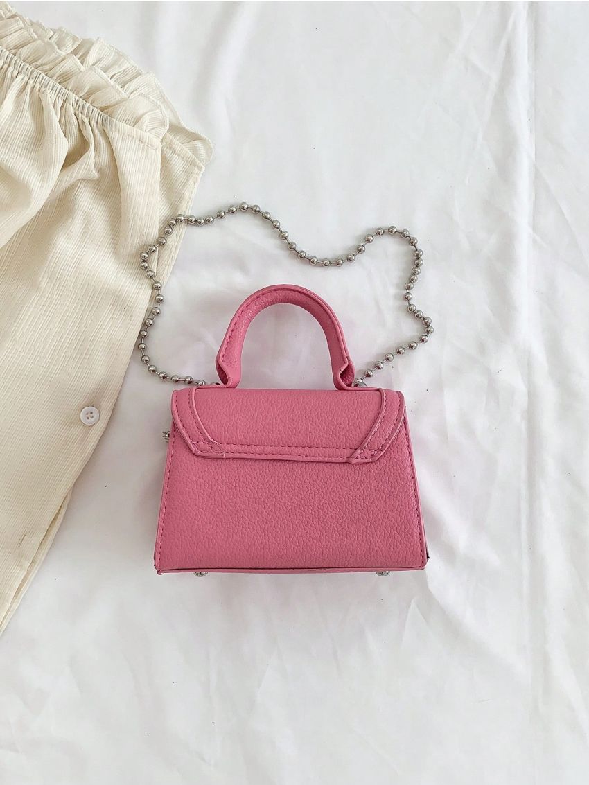 Mini Minimalist Square Bag Top Handle Metallic Funky