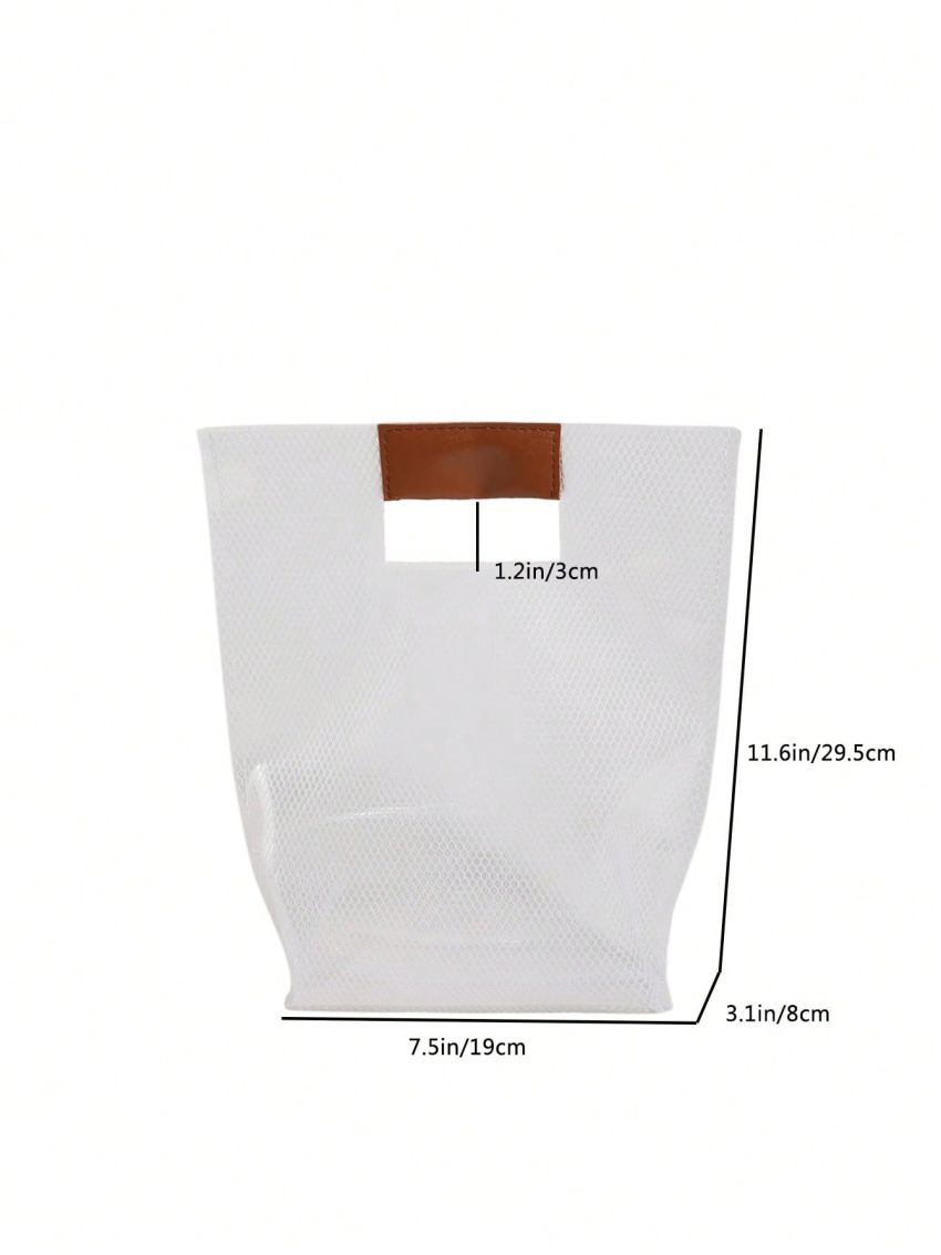 Simple Casual Mesh PVC Waterproof Large Capacity Portable Toiletry Bag