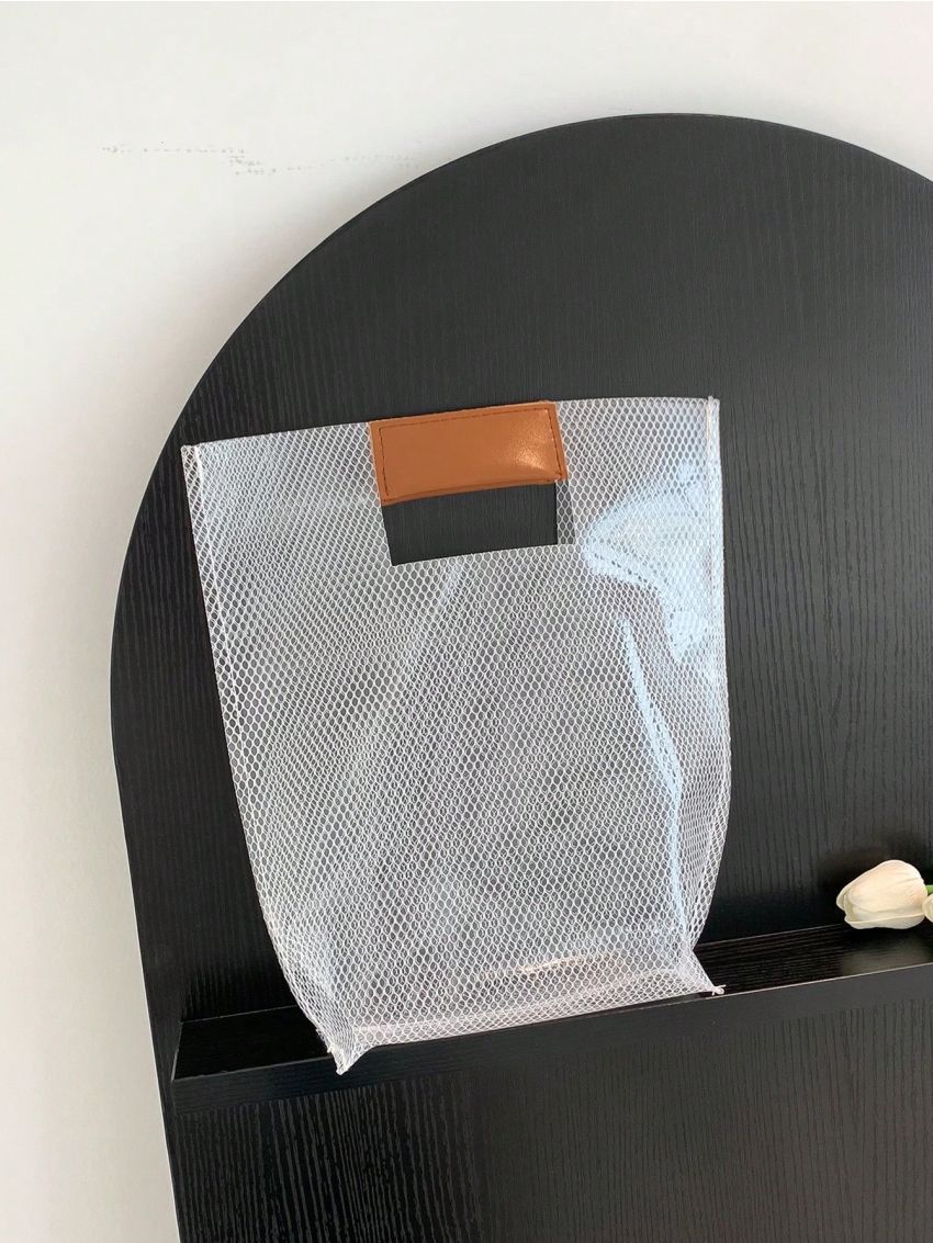 Simple Casual Mesh PVC Waterproof Large Capacity Portable Toiletry Bag