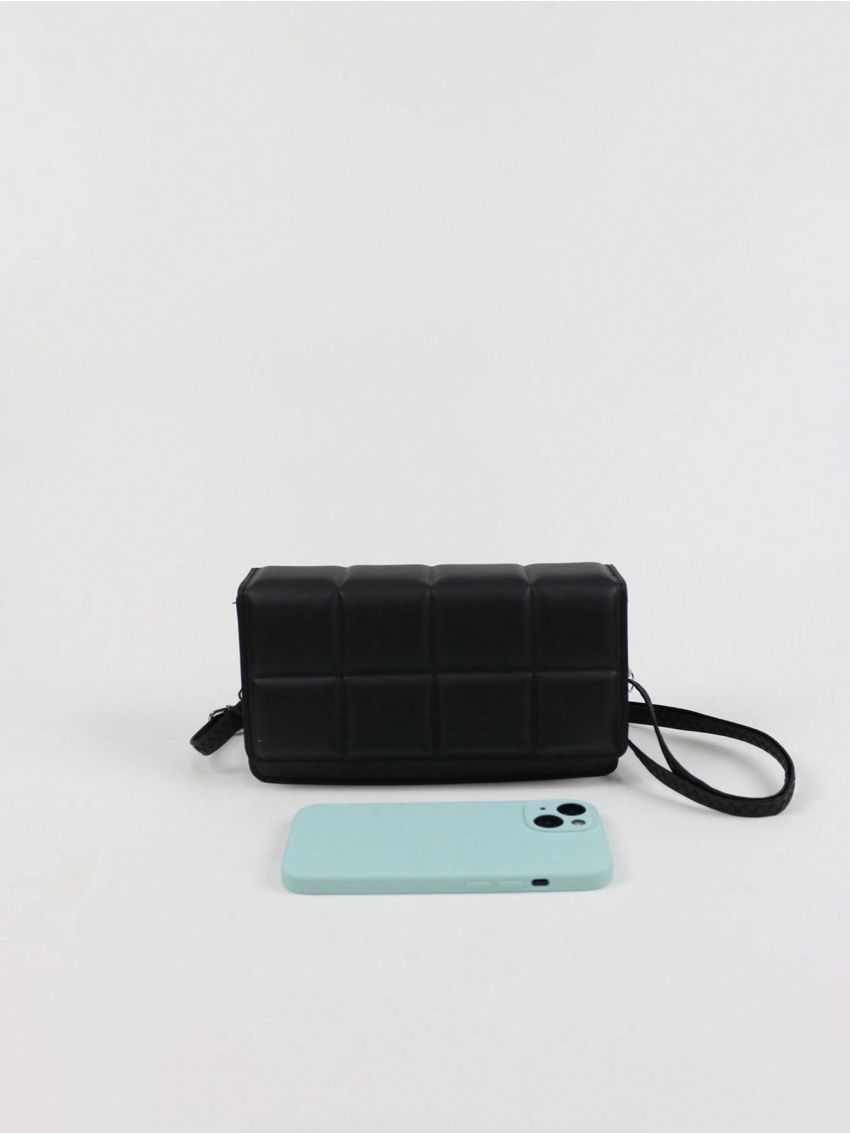 Mini Quilted Detail Flap Square Bag Fashion Black