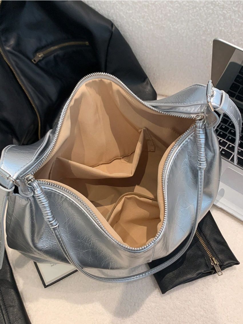 Metallic Crossbody Bag Funky Silver