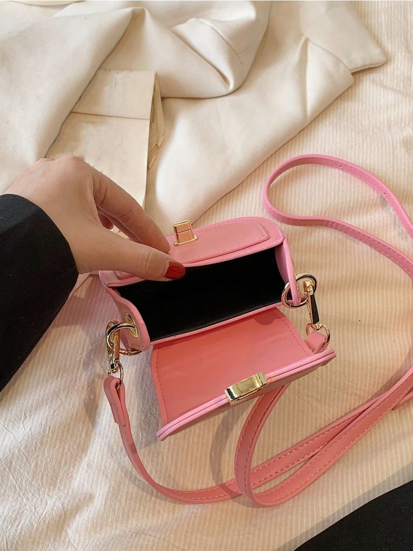 Mini Pink Flap Saddle Bag Fashion