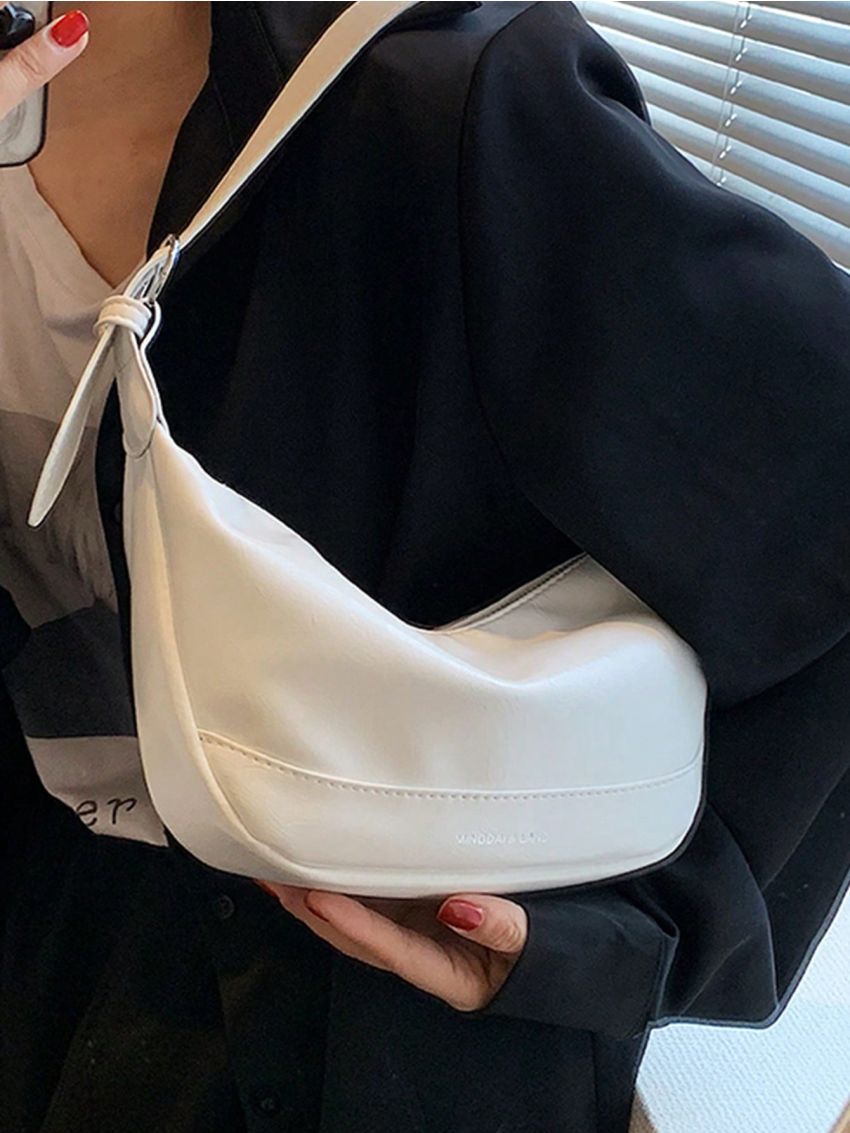 Medium Hobo Bag Letter Graphic Zipper