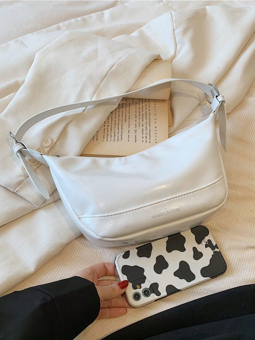 Medium Hobo Bag Letter Graphic Zipper