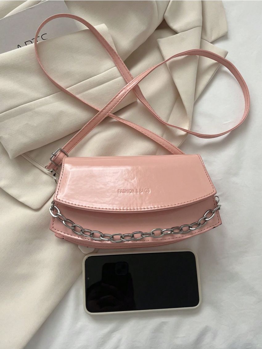 Small Flap Novelty Bag Letter Embossed Yellow