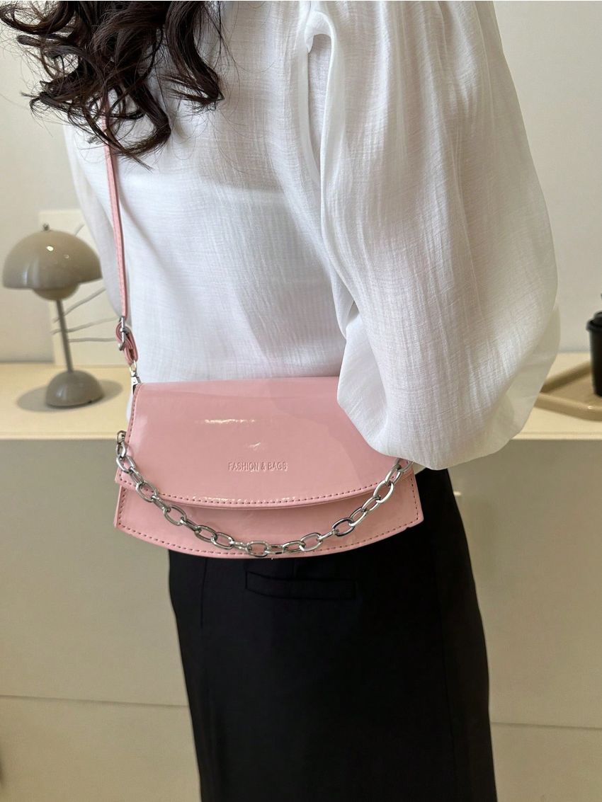 Small Flap Novelty Bag Letter Embossed Yellow