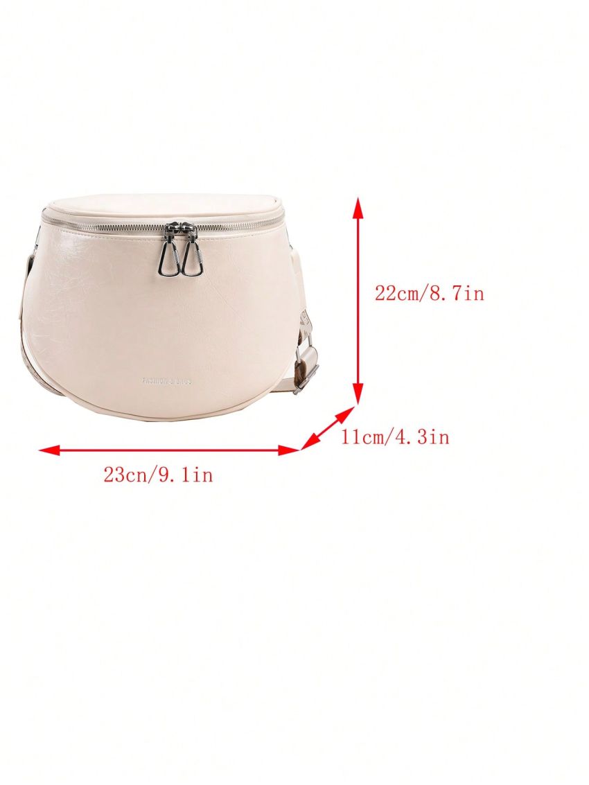 Small Letter Graphic Crossbody Bag Zip Front