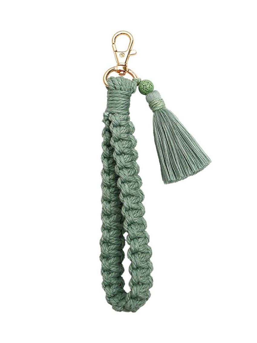 Woven Tassel Decor Keychain With Keyring Braided Bag Charm