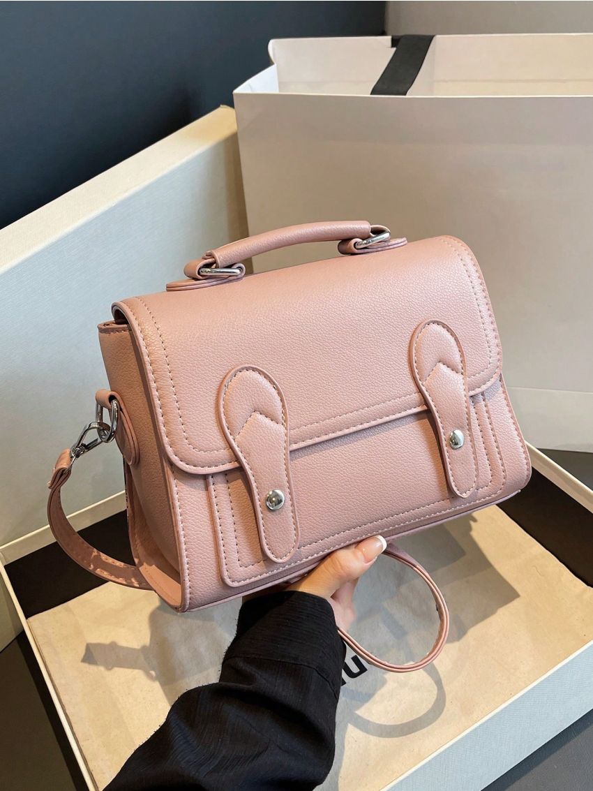 Minimalist Flap Square Bag Top Handle Small