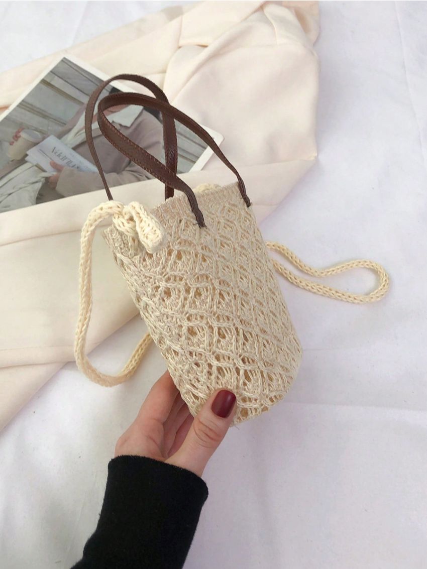 Mini Satchel Bag Hollow Out Detail Vacation Style