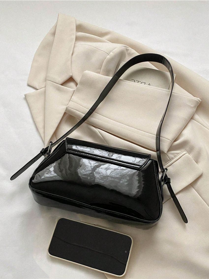 Medium Baguette Bag Solid Color Minimalist Style