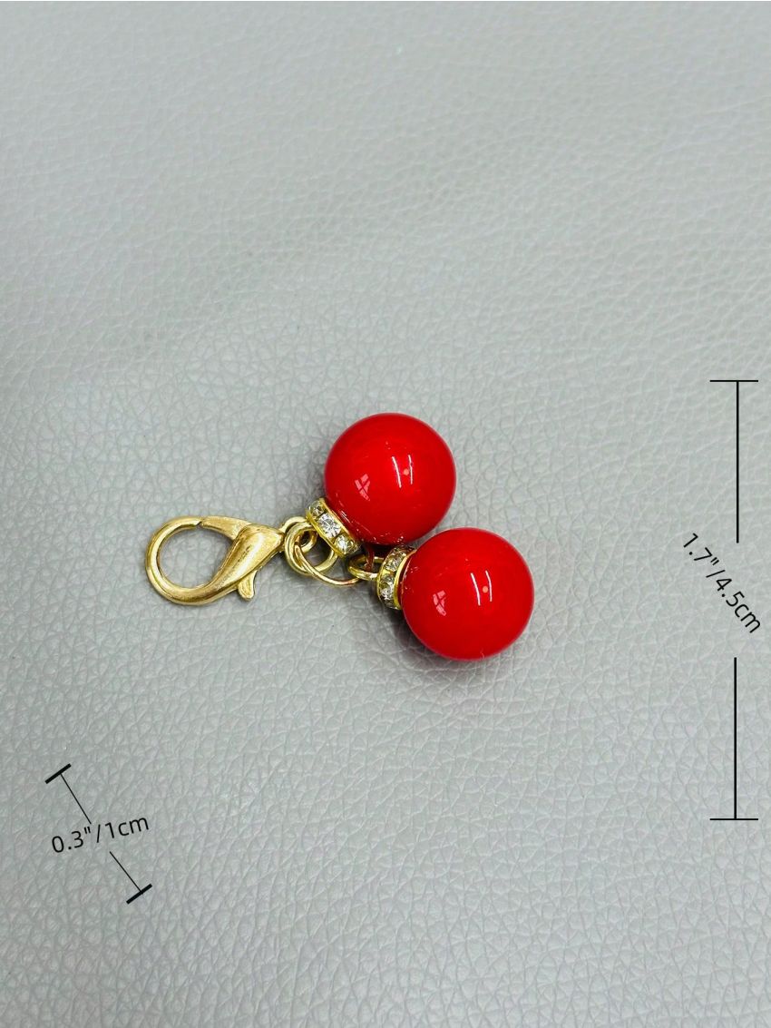 Red Circle Design Bag Charm Rhinestone Decor For Bag Decoration