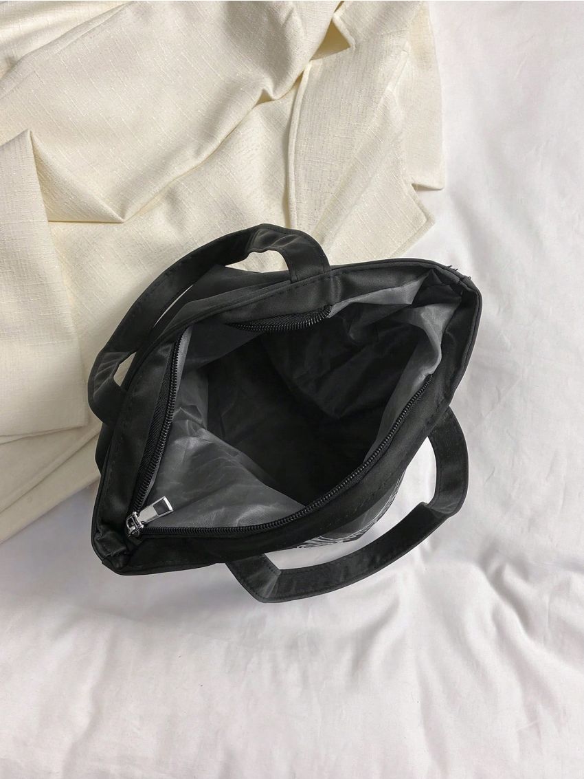 Squirrel Pattern Square Bag Black Casual For Daily