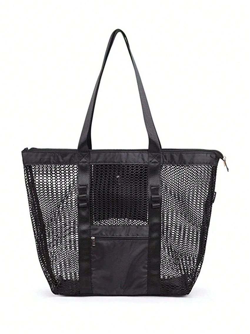 Hollow Polyester Mesh Beach Bag Large Capacity Travel Washing Bag Swimming Storage Bag