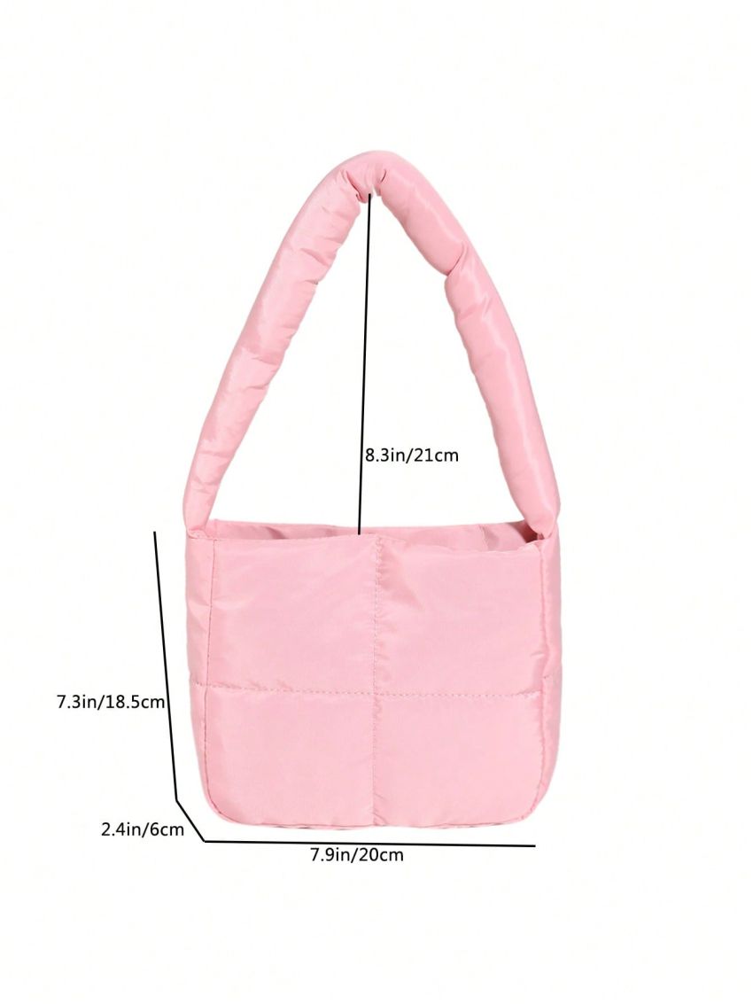 Mini Square Bag Quilted Detail Magnet Nylon Fashionable