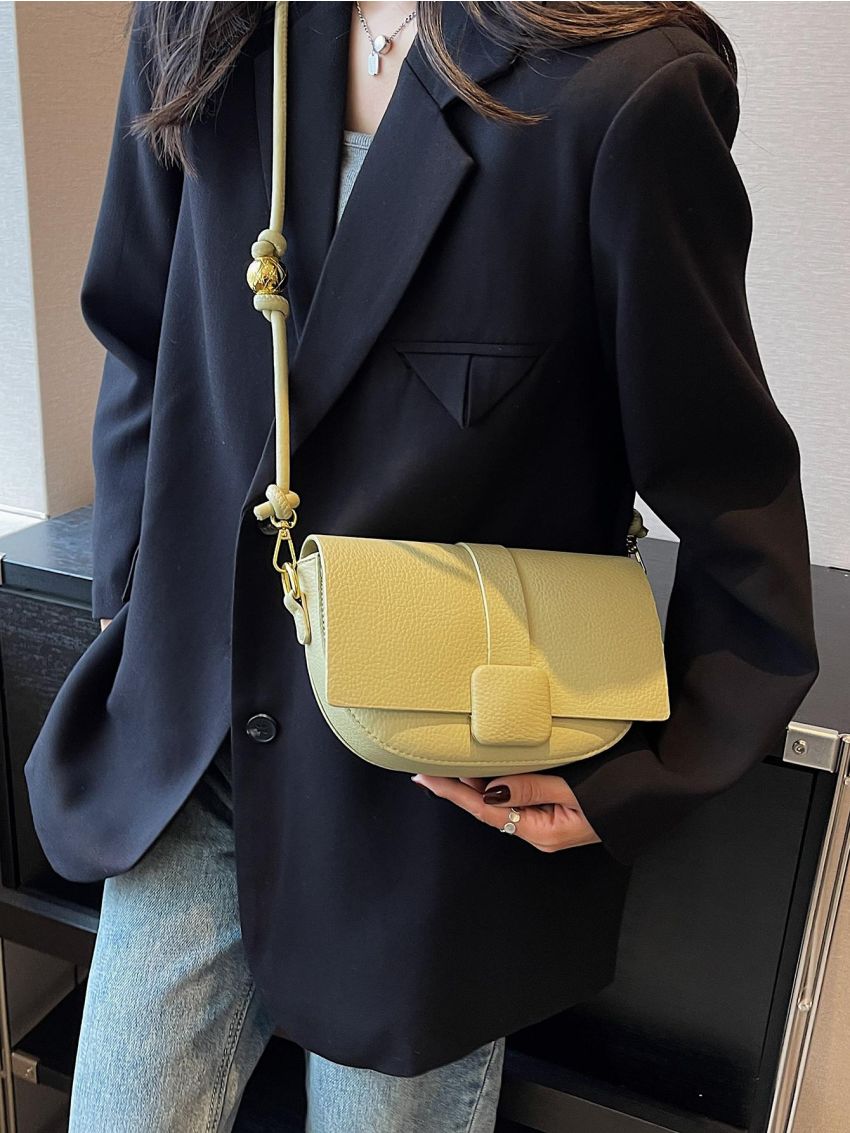 Fashion Square Crossbody Bag, Buckle Decor Shoulder Bag