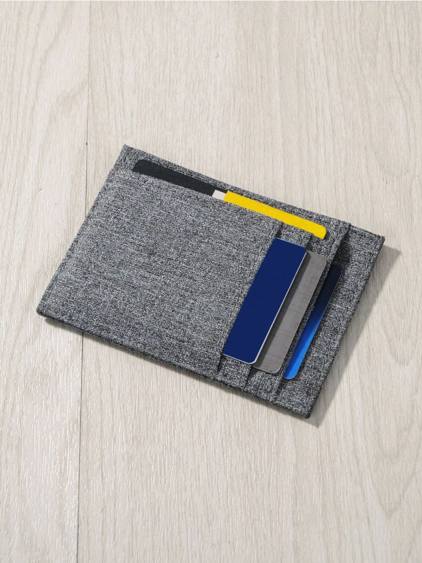 Letter Patch Decor Classic Card Holder Multi-Function