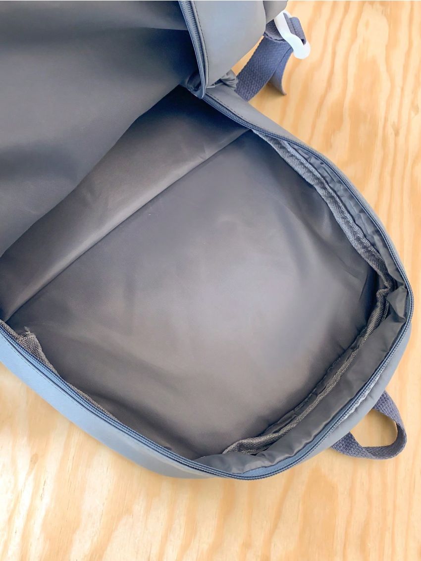 Letter Patch Decor Classic Backpack Medium Zipper Release Buckle Decor