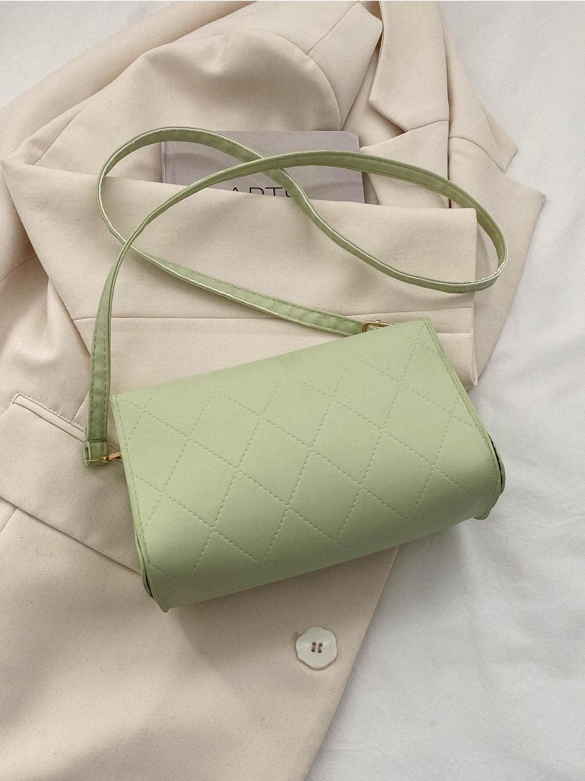 Minimalist Square Bag Flap Black Pu Elegant