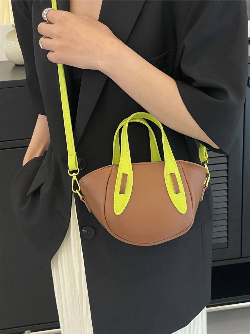 Two Tone Double Handle Novelty Bag Small