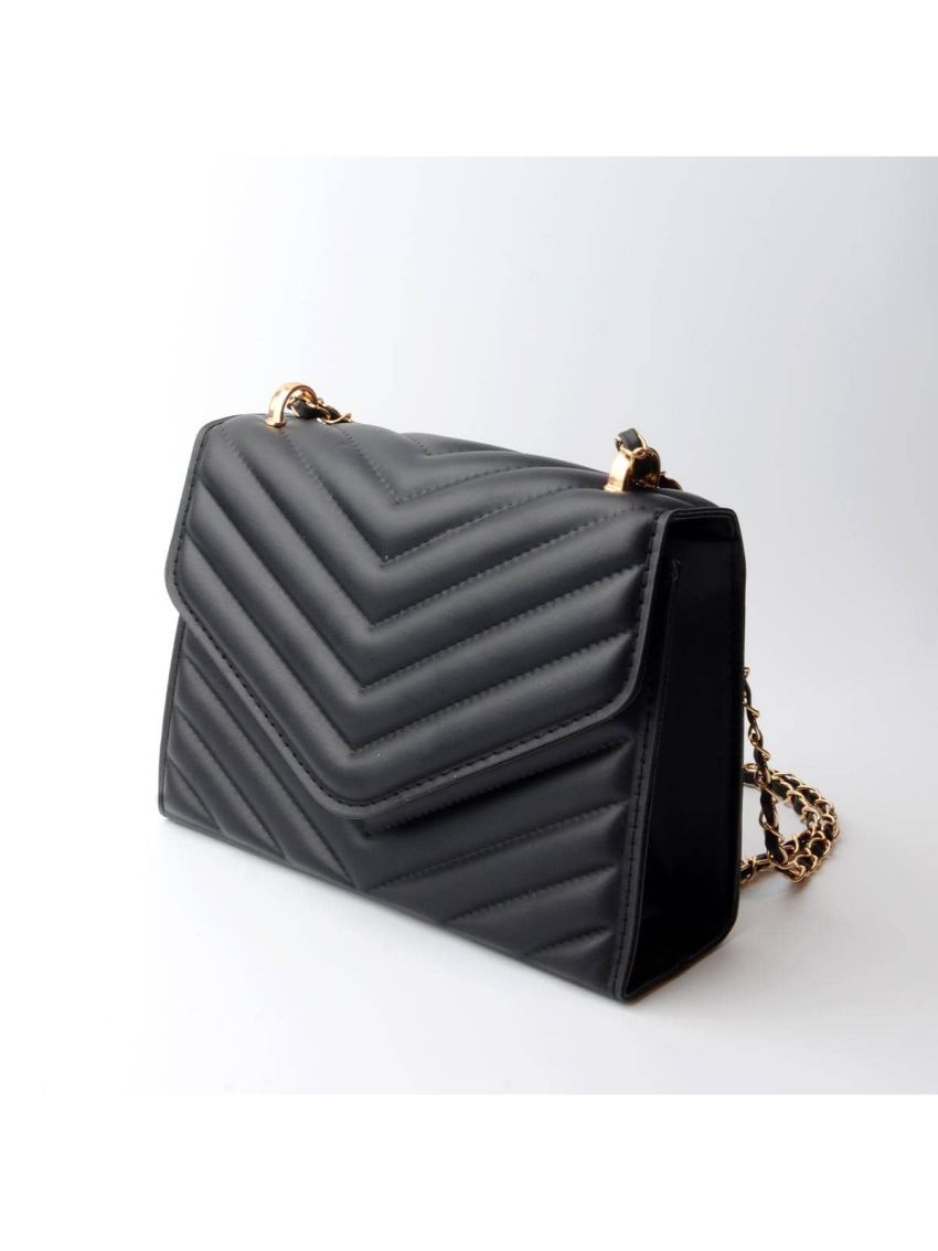 Chain Crossbody Bag Women Retro All-Match Hasp Texture Pu Shoulder Bag Fashion