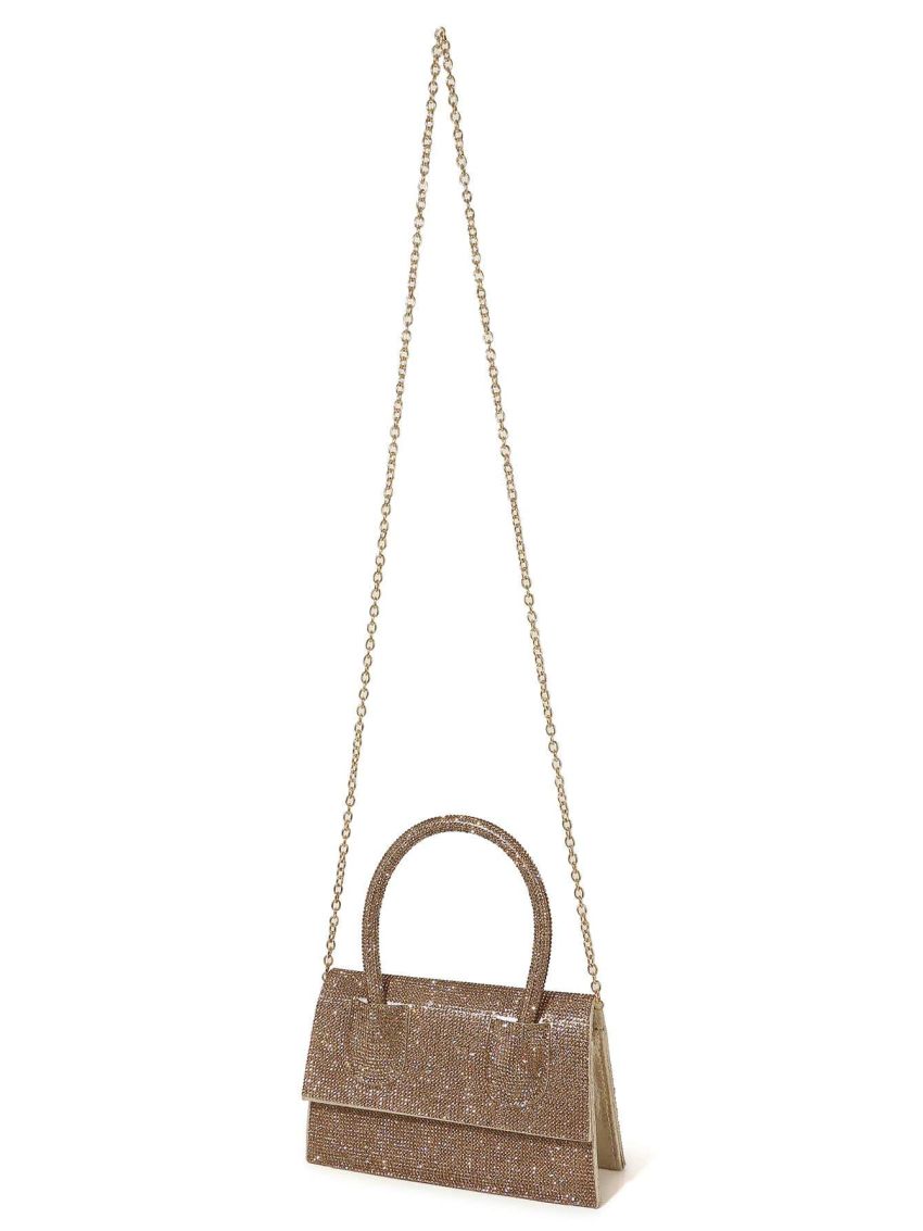 Mini Rhinestone Decor Square Bag Top Handle Glamorous, Perfect Bride Purse For Wedding, Prom & Party Events