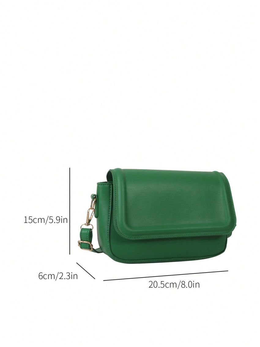 Small Square Bag Khaki Minimalist Flap For Daily