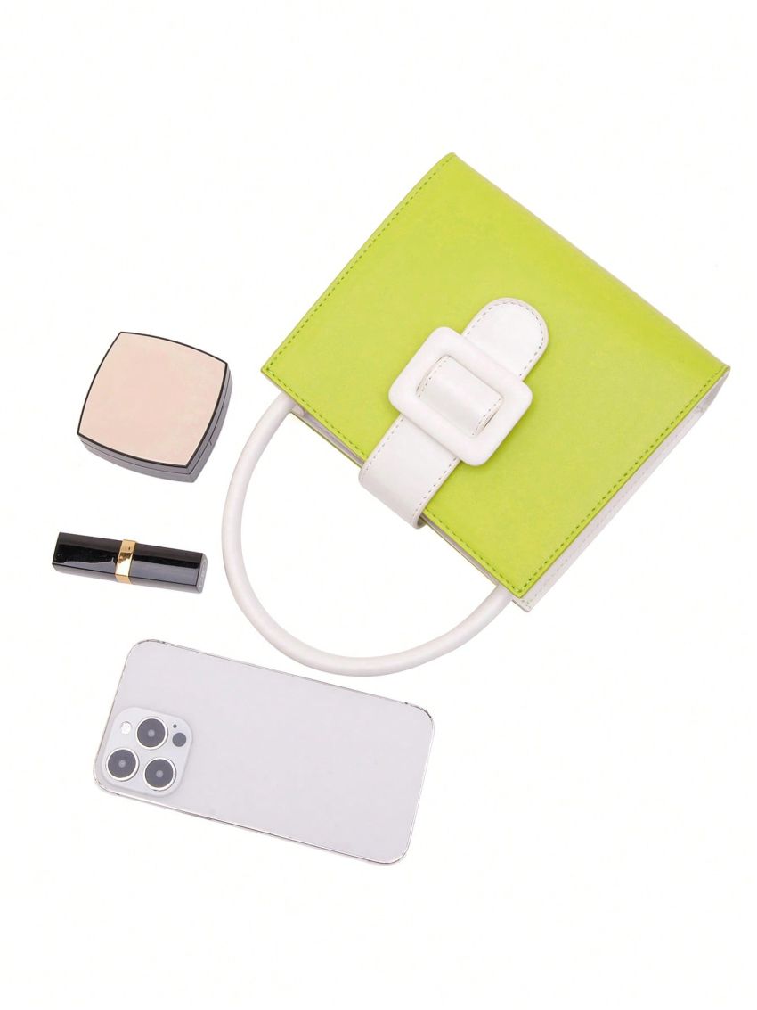 Mini Colorblock Square Bag Top Handle Fashionable For Daily