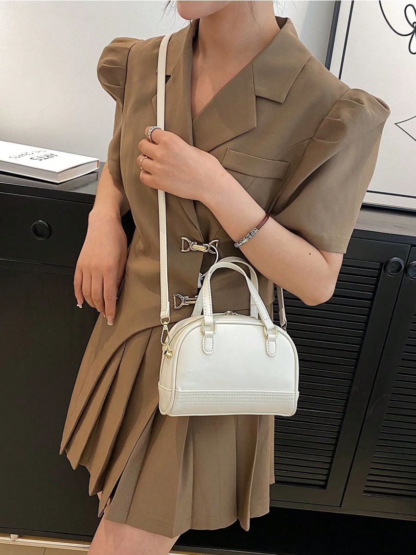 Minimalist Double Handle Dome Bag Solid Color