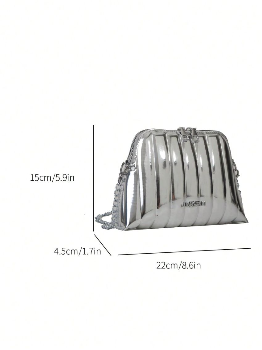 Letter Graphic Chain Dome Bag Funky Style